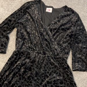 Black Velvet Leopard Romper